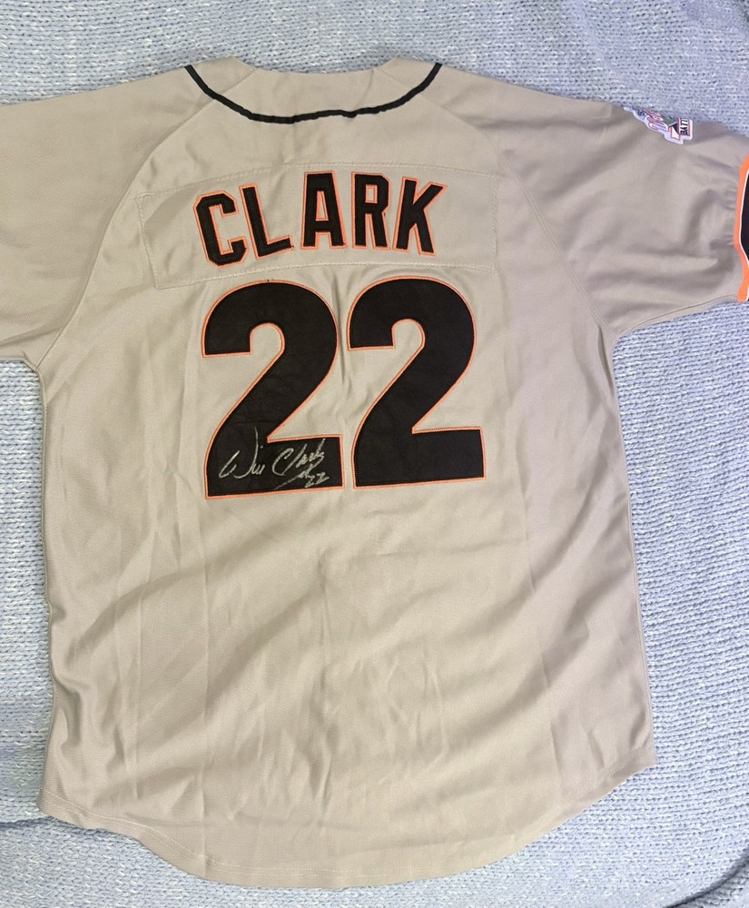 Authentic Autographed Will Clark World Series Mitchell & Ness Jersey Giants