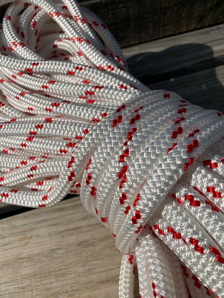 1/2" x 42 ft. Double Braid-Yacht Braid Polyester rope. Made in USA.