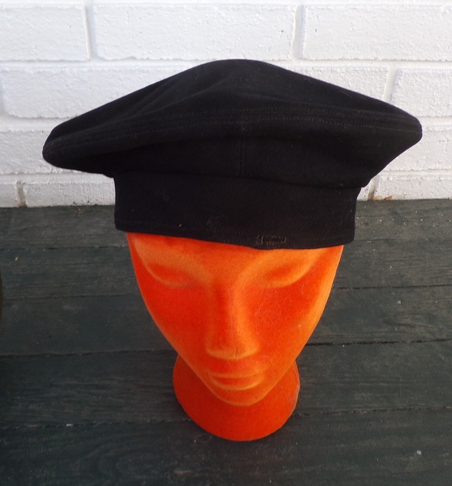 Vintage Old Navy CRACKER JACK Wool Sailor Flat Cap Hat Size 7