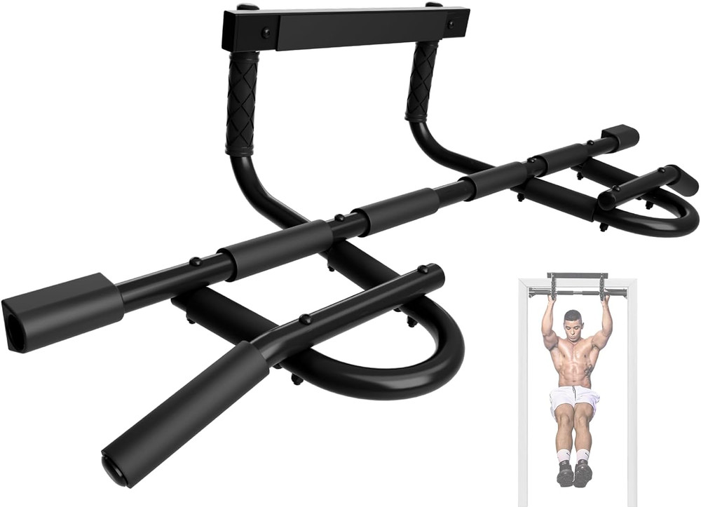 Heavy Duty Doorway Pull-Up Bar - Multi-Grip, Solid Bar Construction