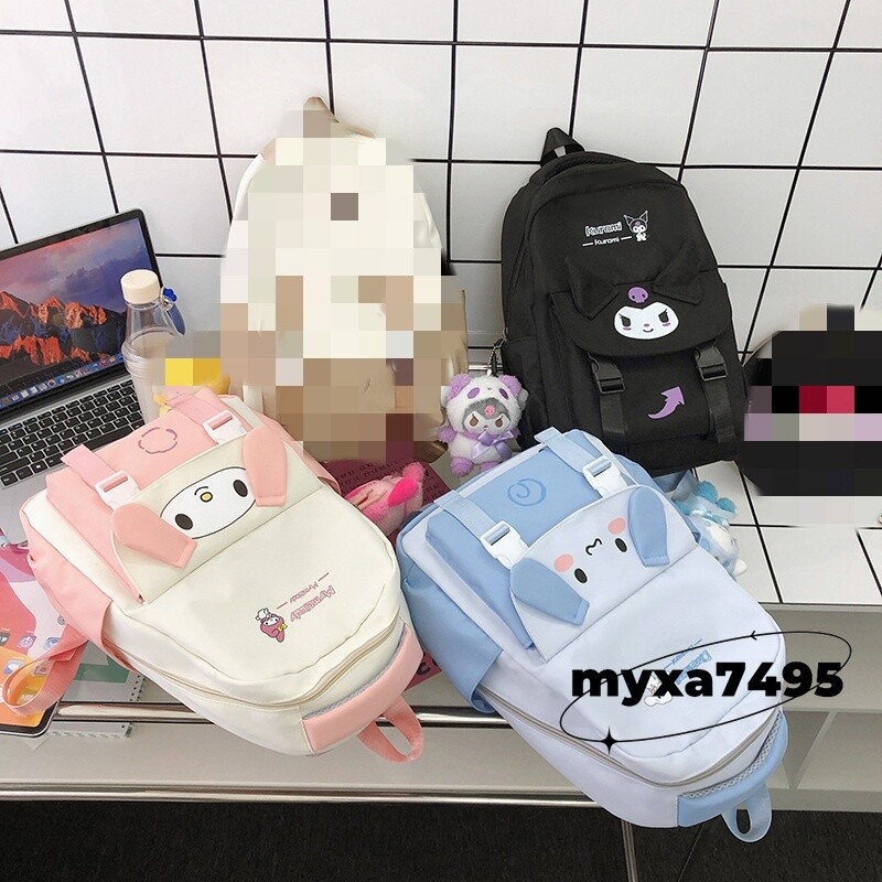 Kuromi Backpacks Student Lightweight Backpack Pendant Cinnamoroll Large Capacity