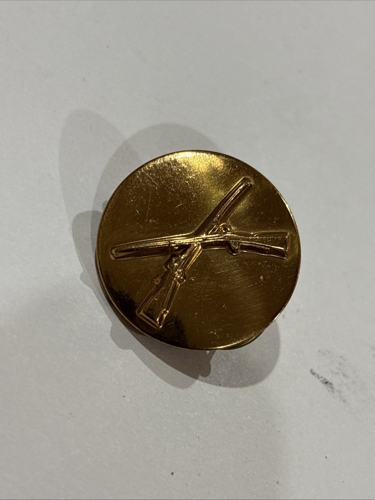 WWII US Army Infantry Enlisted Uniform Collar Button Pin Disc – Cross Rifles
