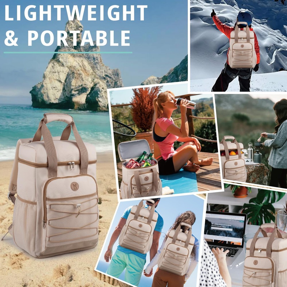 Cooler Backpack with Padded Top Handle,Lightweight Back Pack Coolers Insulate...