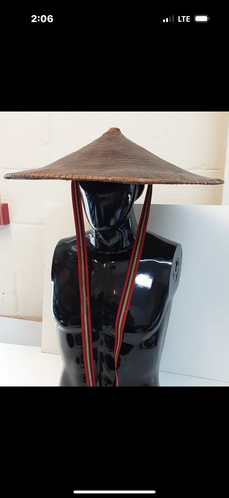 Authentic Japanese Conical Asian Samurai Coolie Antique Ninja Warrior Sun Hat
