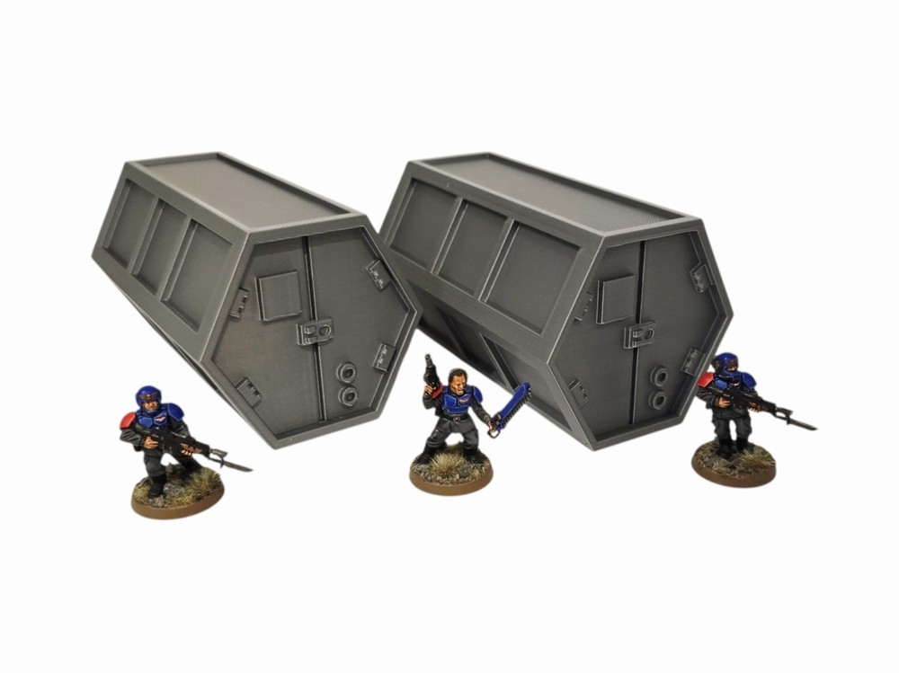 3D Printed Terrain Sci-Fi Cargo Container Perfect For Warhammer 40K Or Kill Team