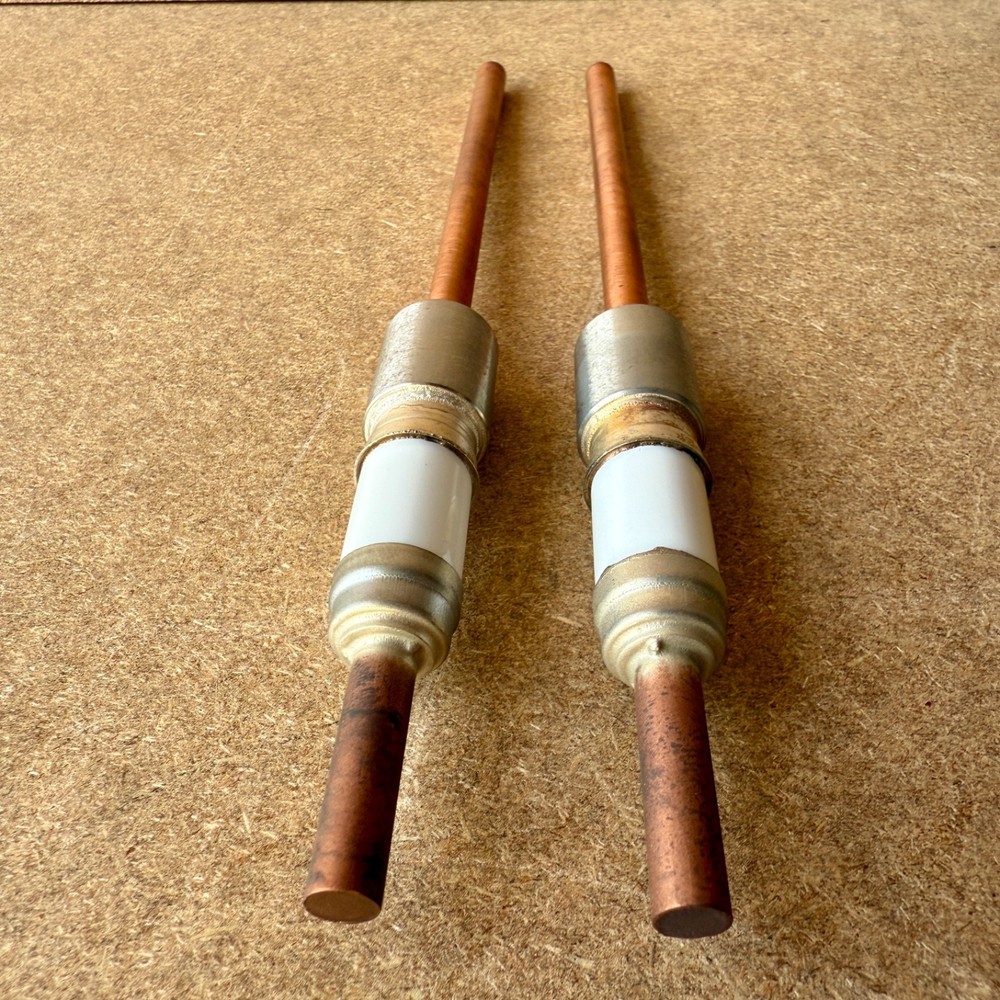 Ceramic High Vacuum Feedthrough Set of 2 Vintage Computing and Test Equipment
