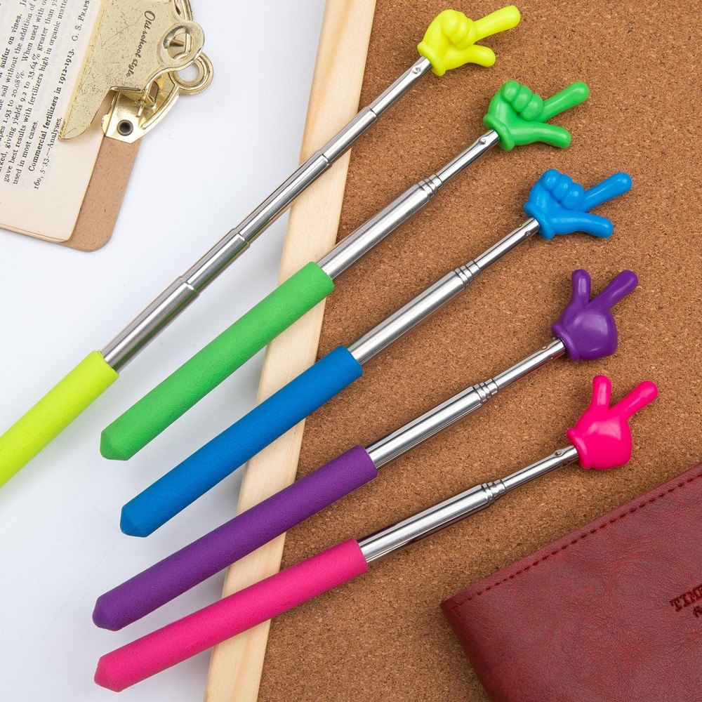 5 Pack Extendable Pointer Stick for Classroom School Kindergarten Elemtary
