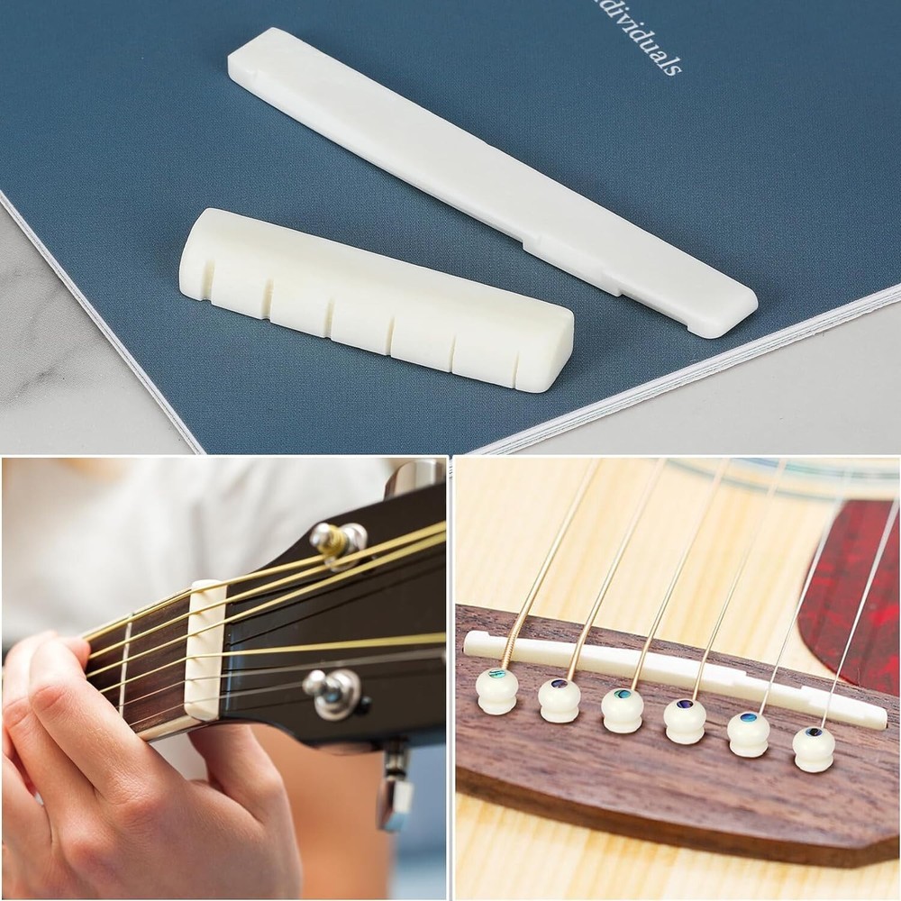 Superior Tone Performance: Right-Handed Guitar Bone Nut and Saddle Kit