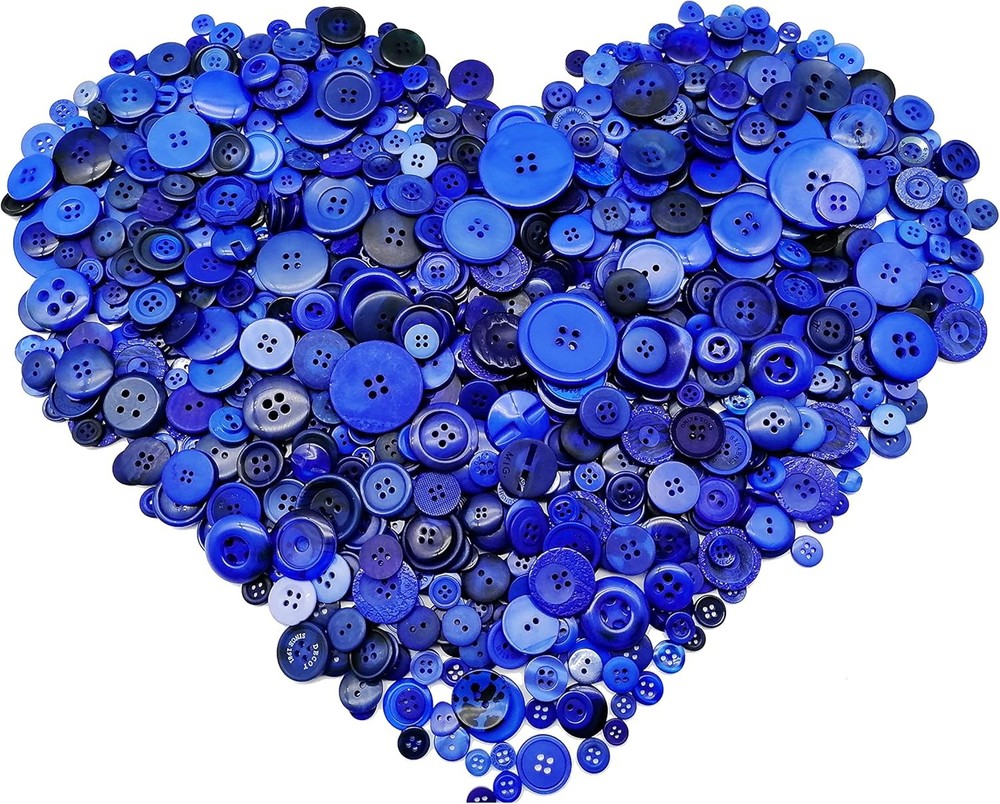600-700Pcs Blue Buttons for Crafts Bulk Craft Assorted A,