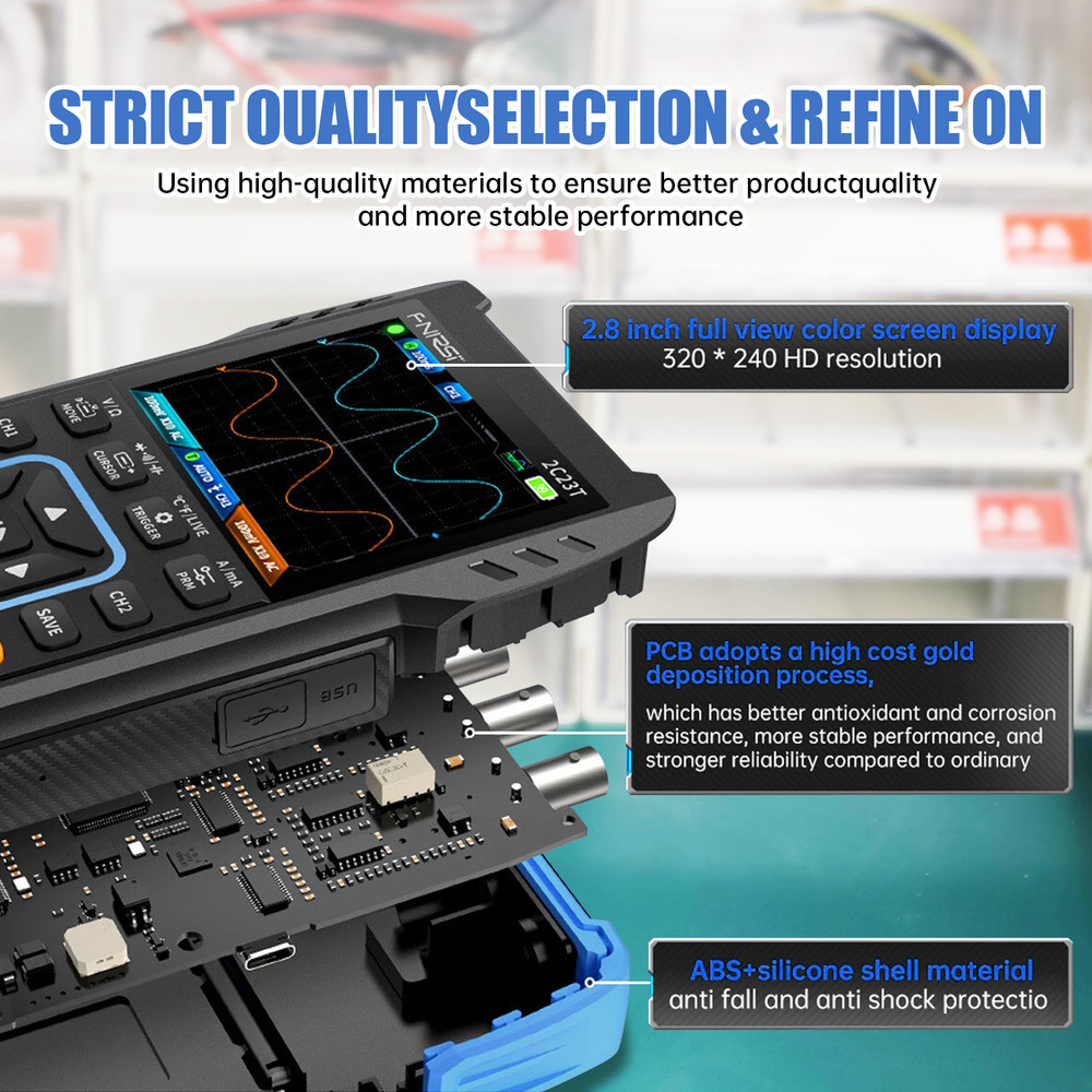 Handheld DualChannel Oscilloscope Digital Multimeter Function Signal Generator