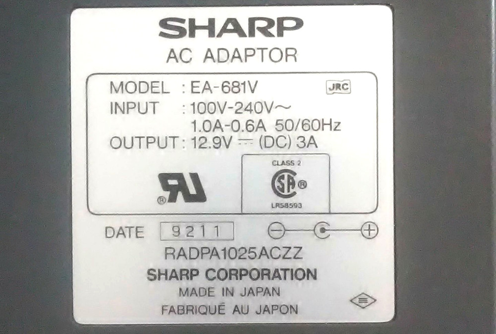 Sharp PC Computer & CB Power Supply 12.9vdc 3A EA-681V TESTED Japan