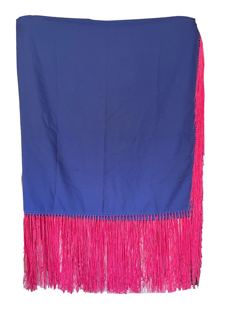 PowWow Regalia Fringed Purple Shawl Pink 14" Fringe 128 x 62"