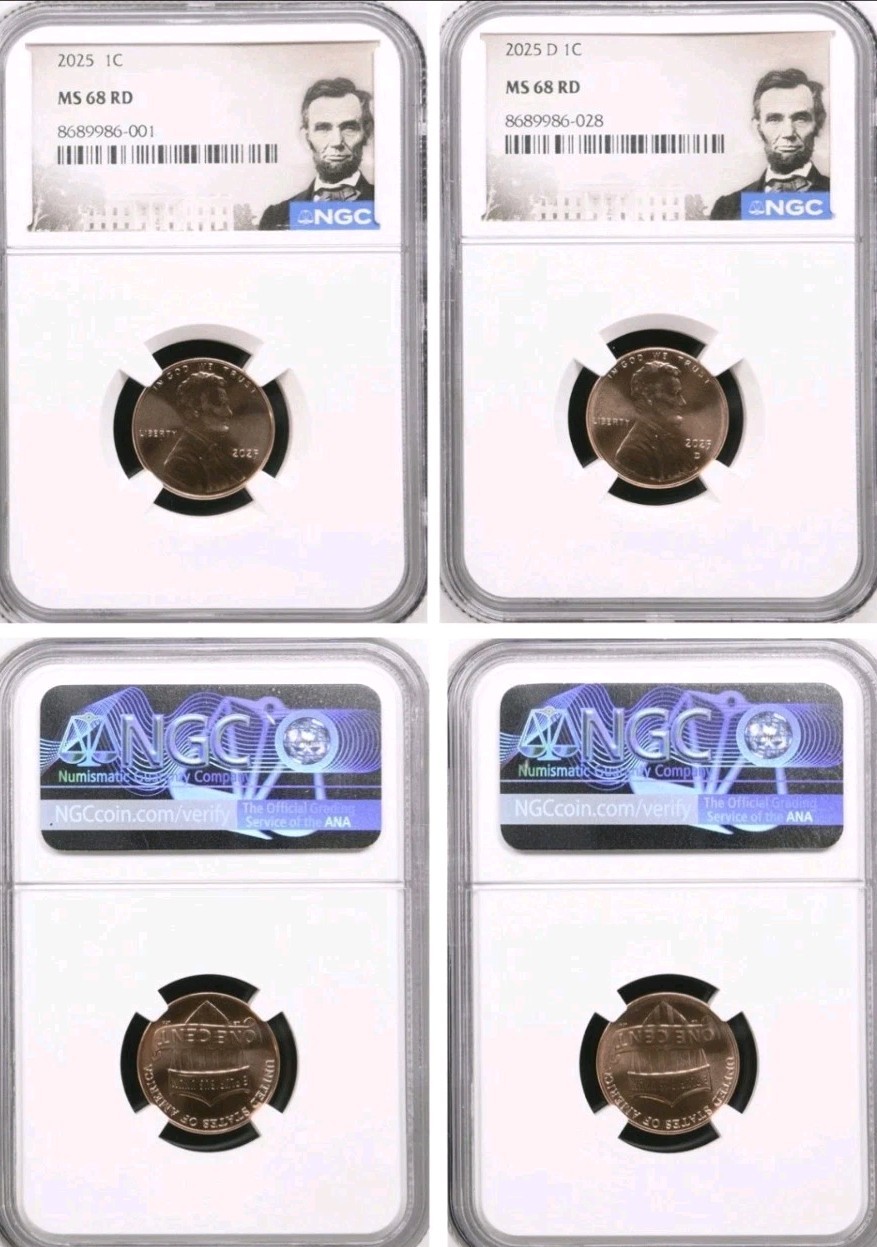 2025 P&D Lincoln Shield Cent 1C NGC MS68 RD Lincoln Label