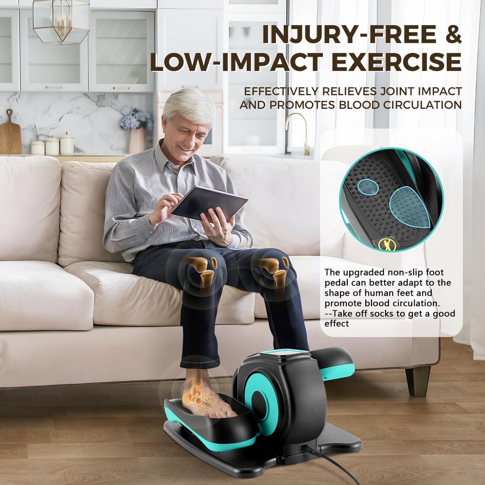 Under Desk Elliptical Machine, Electric Leg Exerciser for Seniors, Compact Se...