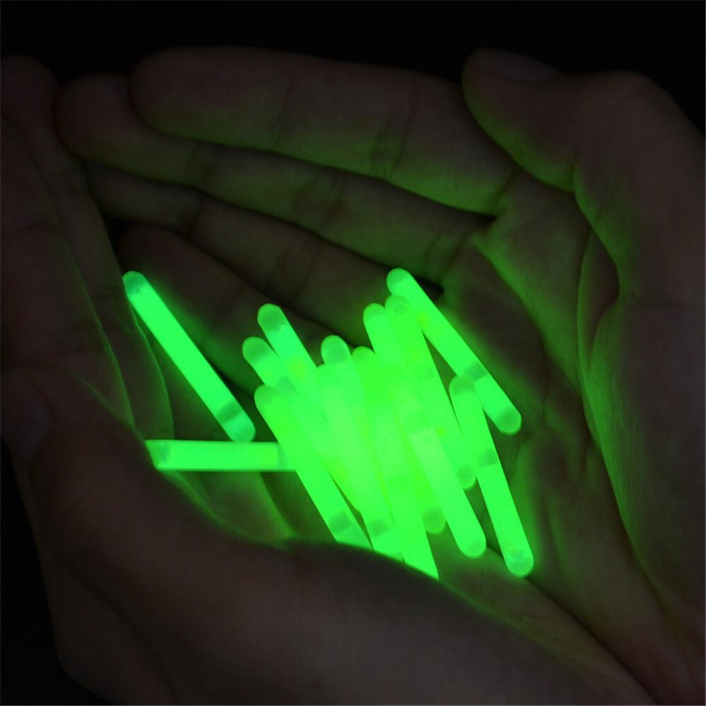 100Pcs 1.5" Mini Glow Sticks For Fishing Float Fluorescent Rod Night Green Light