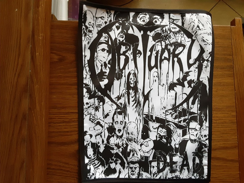 OBITUARY,DEAD,SEW ON SUBLIMATED LARGE BACK PATCH