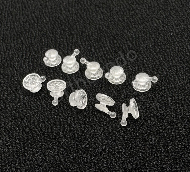 10pc Orthodontic Bondable Lingual Button with Hook Round Stainless Steel Ceramic