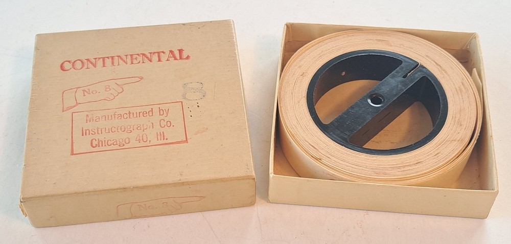 WWII Era Instructograph Continental Morse Code Instruction Paper Tape Reel No. 8