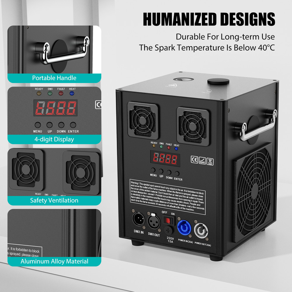 2X Cold Spark Machine 700W Stage Effect DMX Firework DJ Event Party Wedding