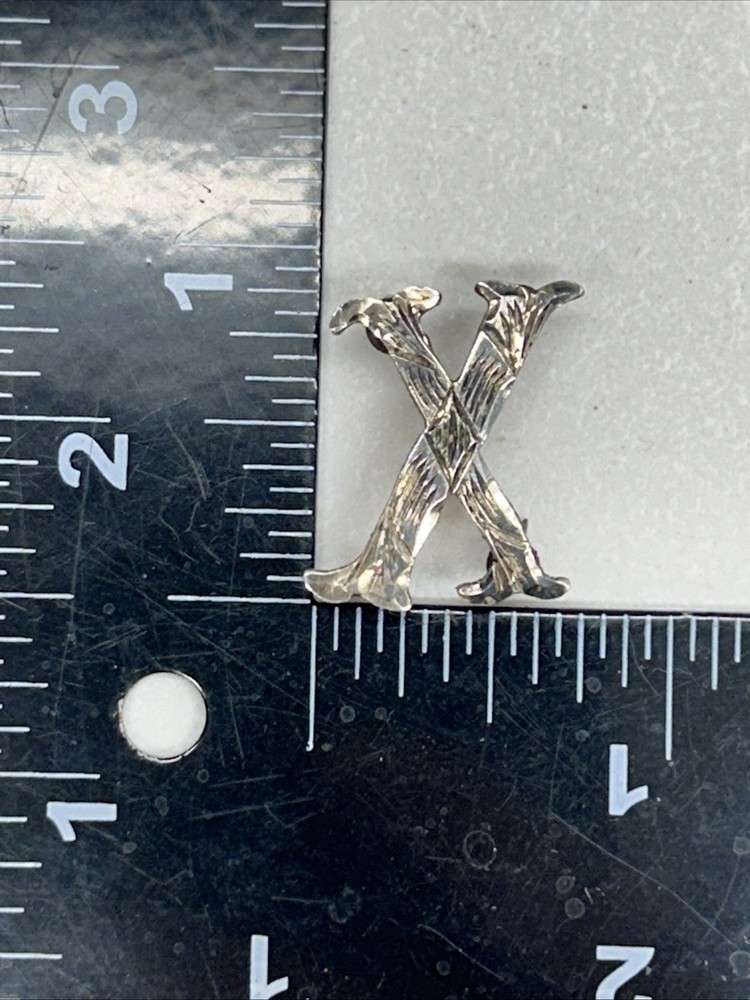 Vintage Sterling Silver Engraved Letter X