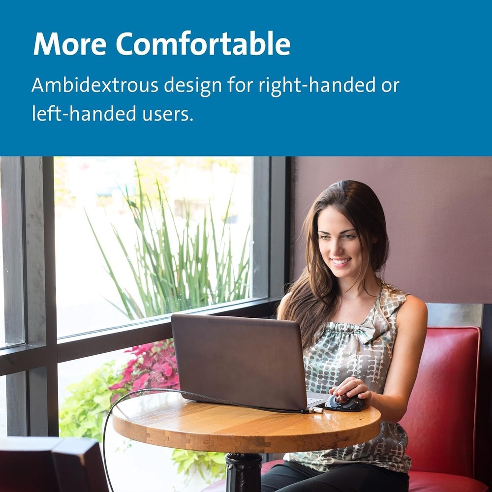 Orbit Wireless Trackball Mouse - Touch Scroll, Optical, Ambidextrous, 2.4GHz