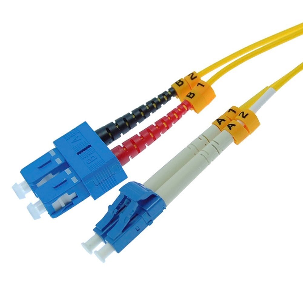 2M LC-SC Duplex Singlemode 9/125 Fiber Optic Optical Patch Cable Cord Yellow