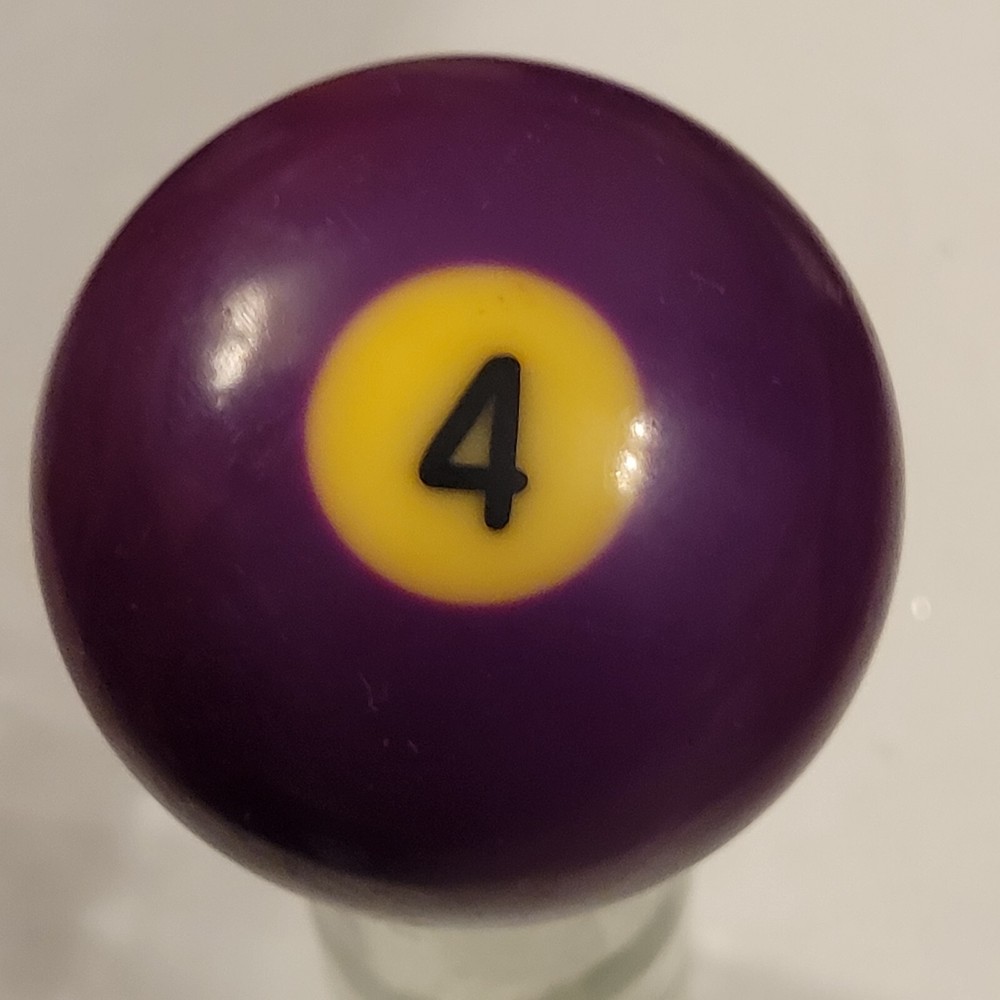 Vintage Number 4 Solid Purple Replacement Pool Ball Yellowed Small Number