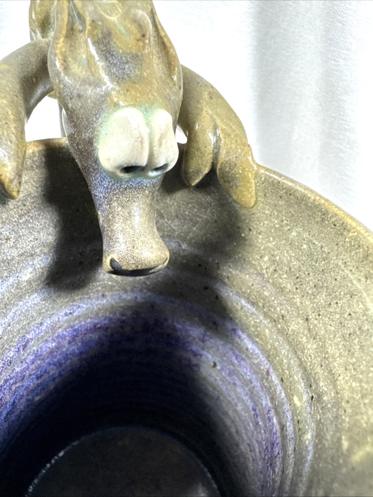 VTG HOGENSON 1996 DRAGON HANDLE MUG RENAISSANCE FESTIVAL HANDCRAFTED POTTERY