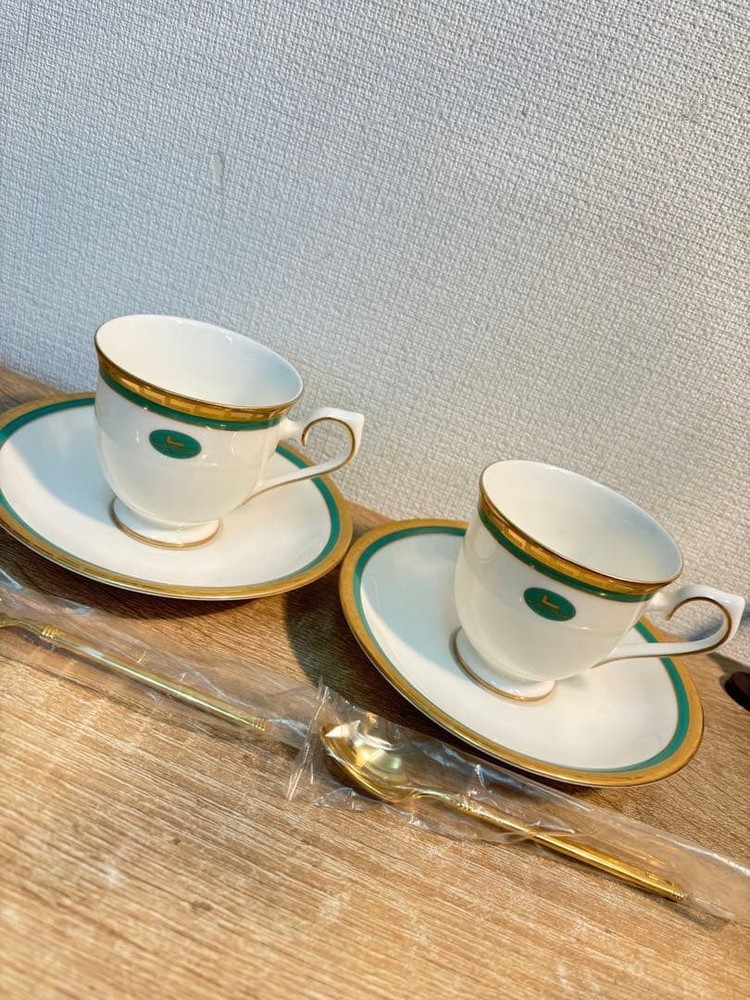 Lanvin Sango Cup Saucer / Spoon Pair Set