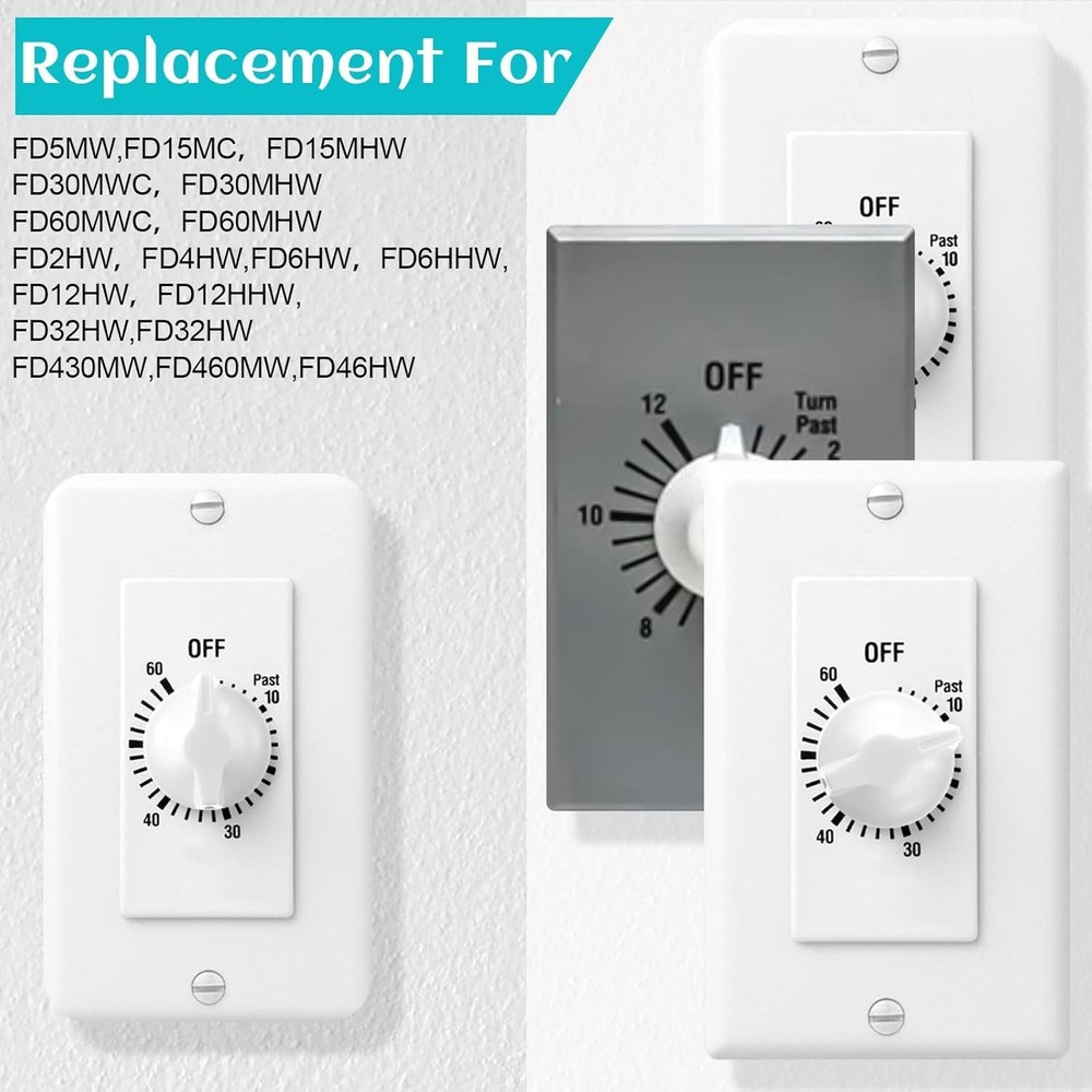 2 Pack Timer Switch Knob Replacement for Intermatic - 146MT574, White
