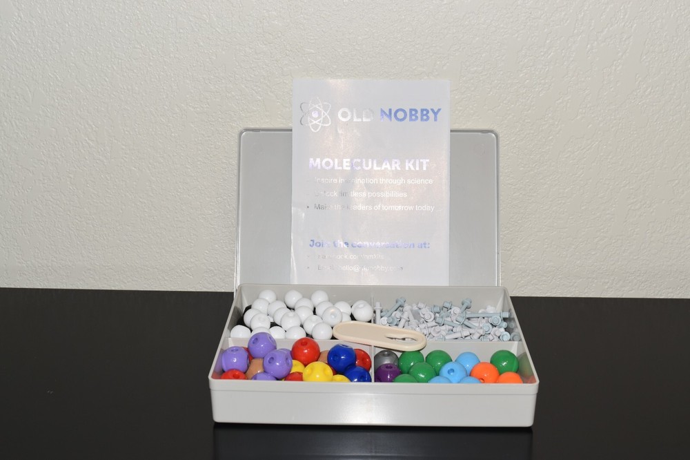 Old Nobby Molecular Kit with Instructions Missing One Hydrogen Atom-239 Pieces