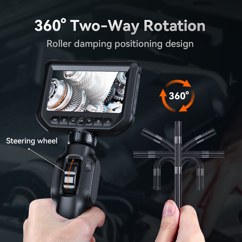 KERUI Endoscope Camera Articulating Borescope 2-Way 360° Industrial Inspection