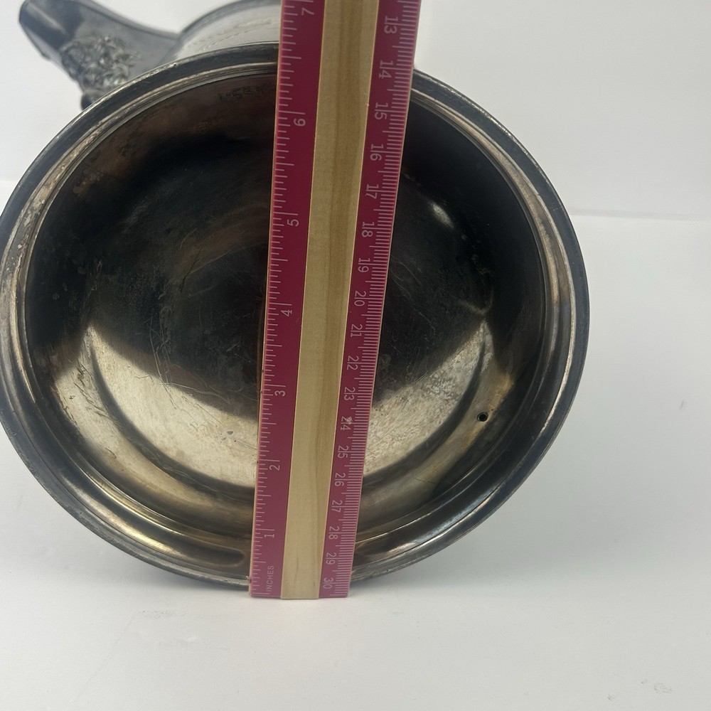 Victorian C. Webster & Sons Quadruple Plate Ice Water Pitcher Monogram “M”