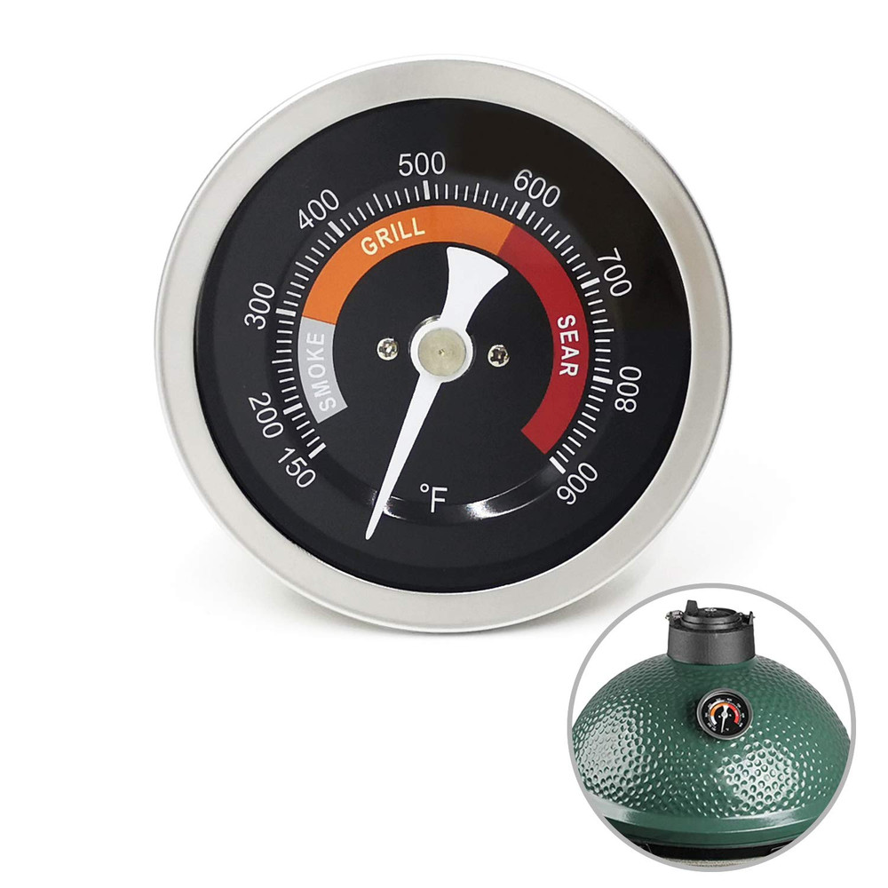 3.3” Large Thermometer Replacement for Big Green Egg Grill, Accurate Temp Gauge
