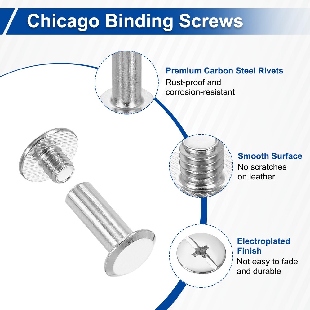 25set Phillips Chicago Screw M5x14mm Binding Post Screw, White