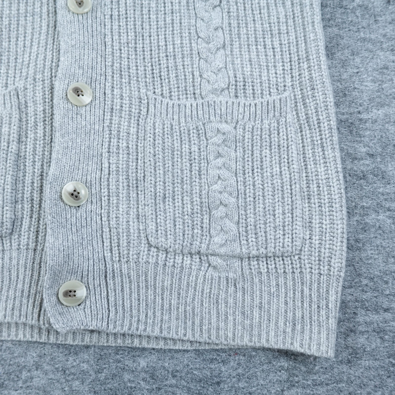 Madewell Sweater Men Medium Gray Shawl Collar Cable Knit Cardigan Merino Wool