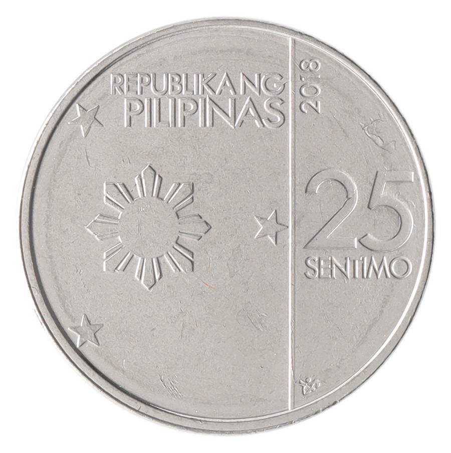Philippines 25 Sentimo, 2017-2020, KM #299, Mint X 100 PCS