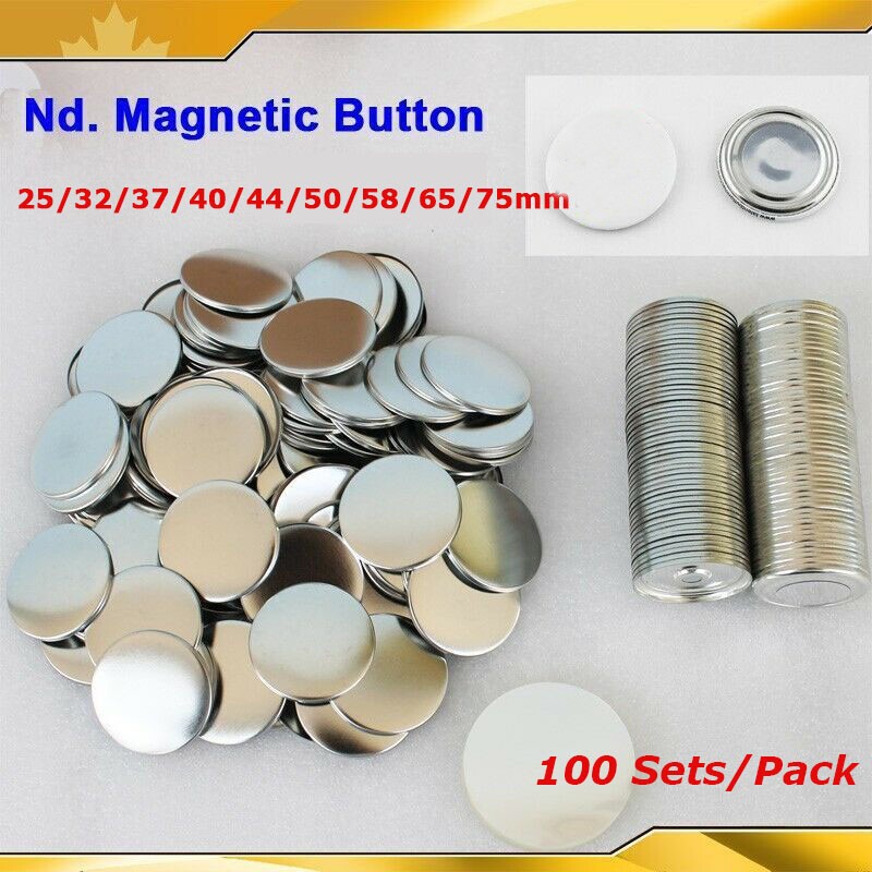 Various Sizes 100 Set/Pack DIY Magnetic Button Badge Parts For Button Maker