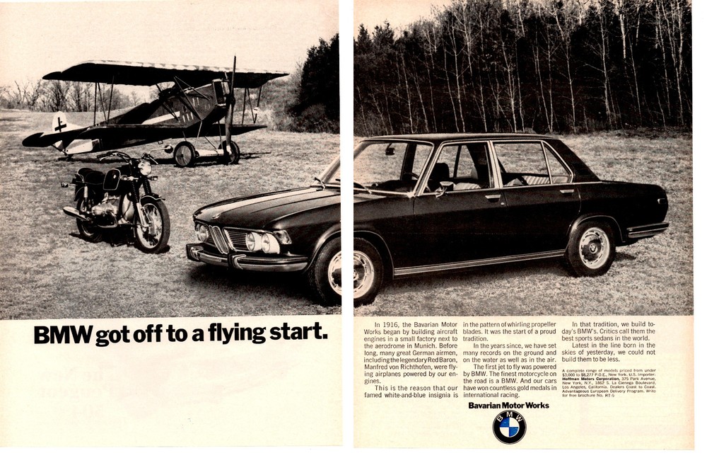 1970 BMW 2800 ~ ORIGINAL 2-PAGE PRINT AD