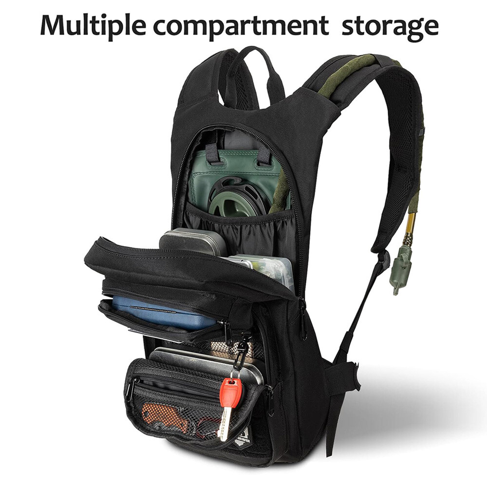 3L Hydration Pack Backpack with Detachable Water Bladder Tactical Molle Daypack