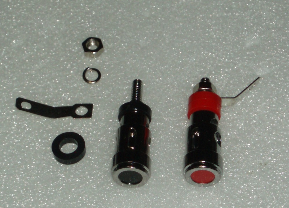 set of 2 Binding Post wire antenna speaker ground Connectors push/spring