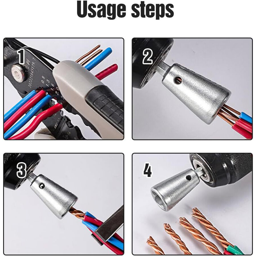 2/4X Wire Nut Twisting Tool Wire Cable Twister for Electrical Power Drill Driver