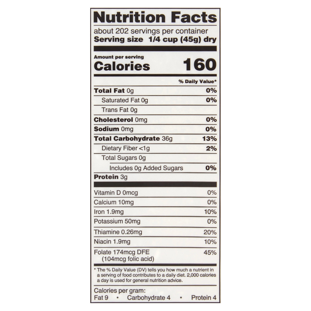 Long Grain Enriched Rice, 20 Lb