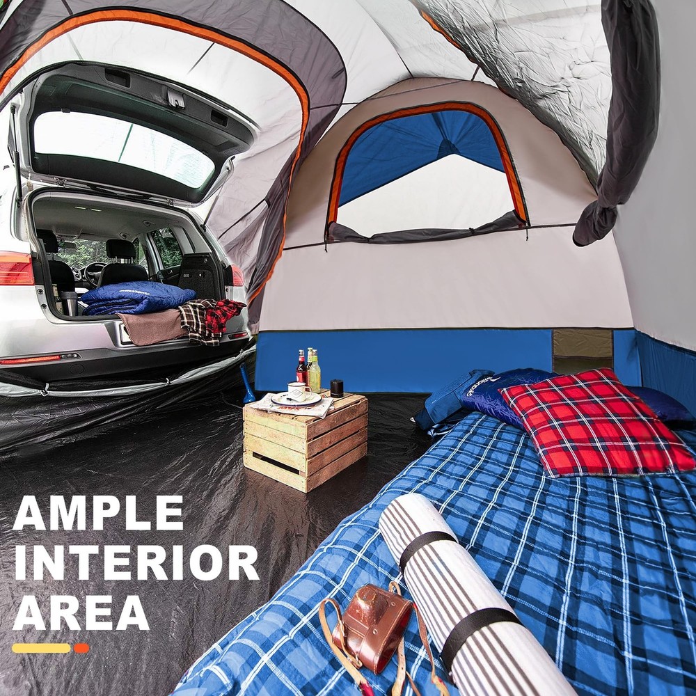 SUV Tent for Camping, Waterproof PU3000mm Spacious Double Layer Design for 5-...