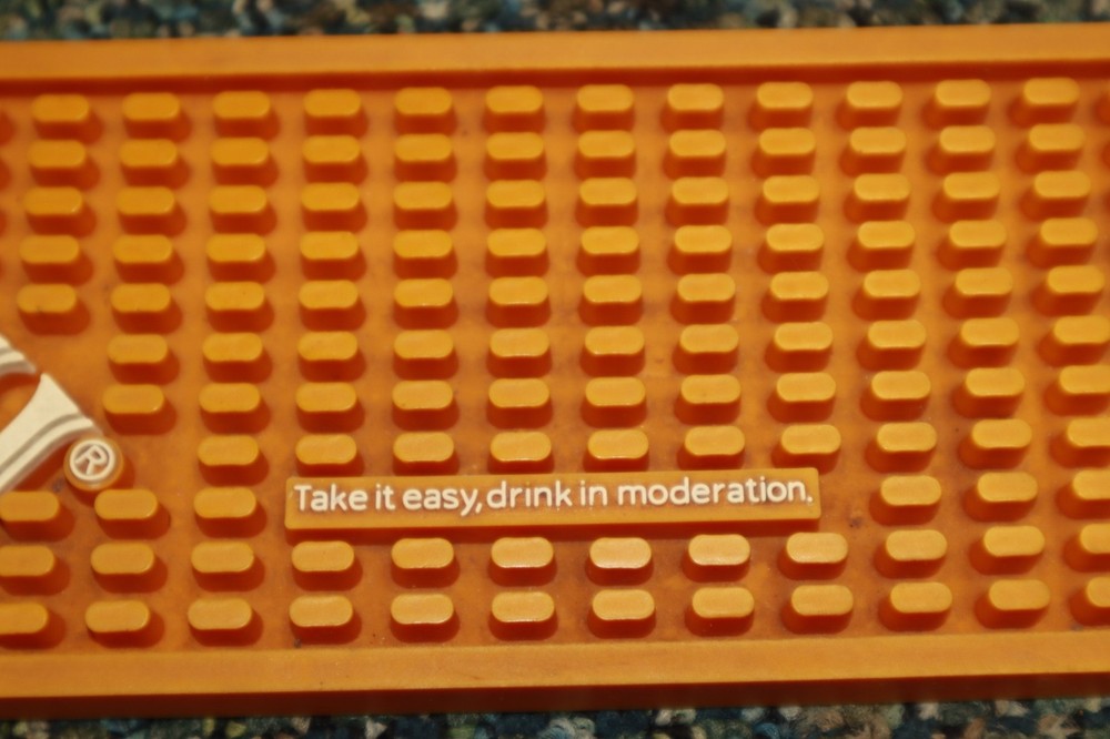 USED Malibu Rum Bar Rail Spill Mat Rubber