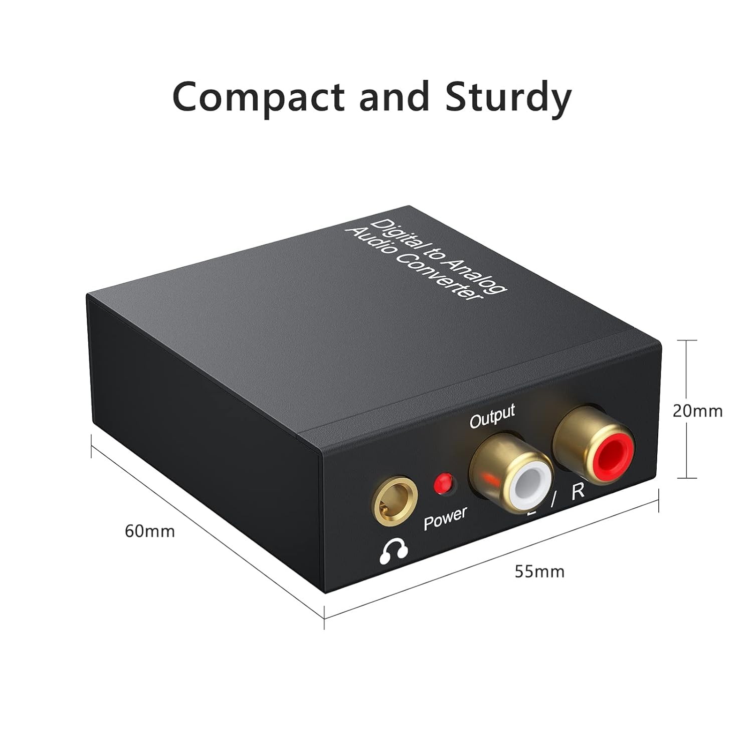 192KHz Digital to Analog Audio Converter DAC Optical L/R RCA 3.5mm Jack Adapter