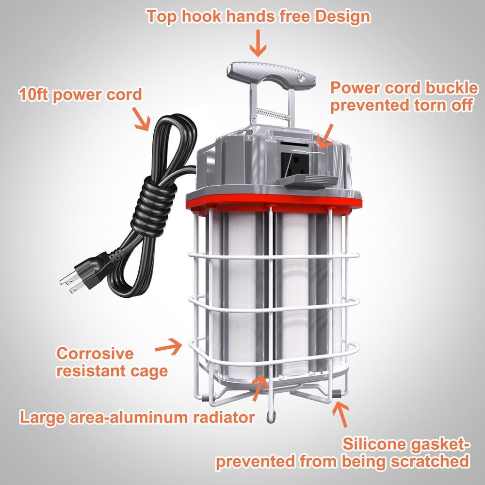 LED Temporary Work Light 100Watt Linkable Construction Job Site Work Light 5000K