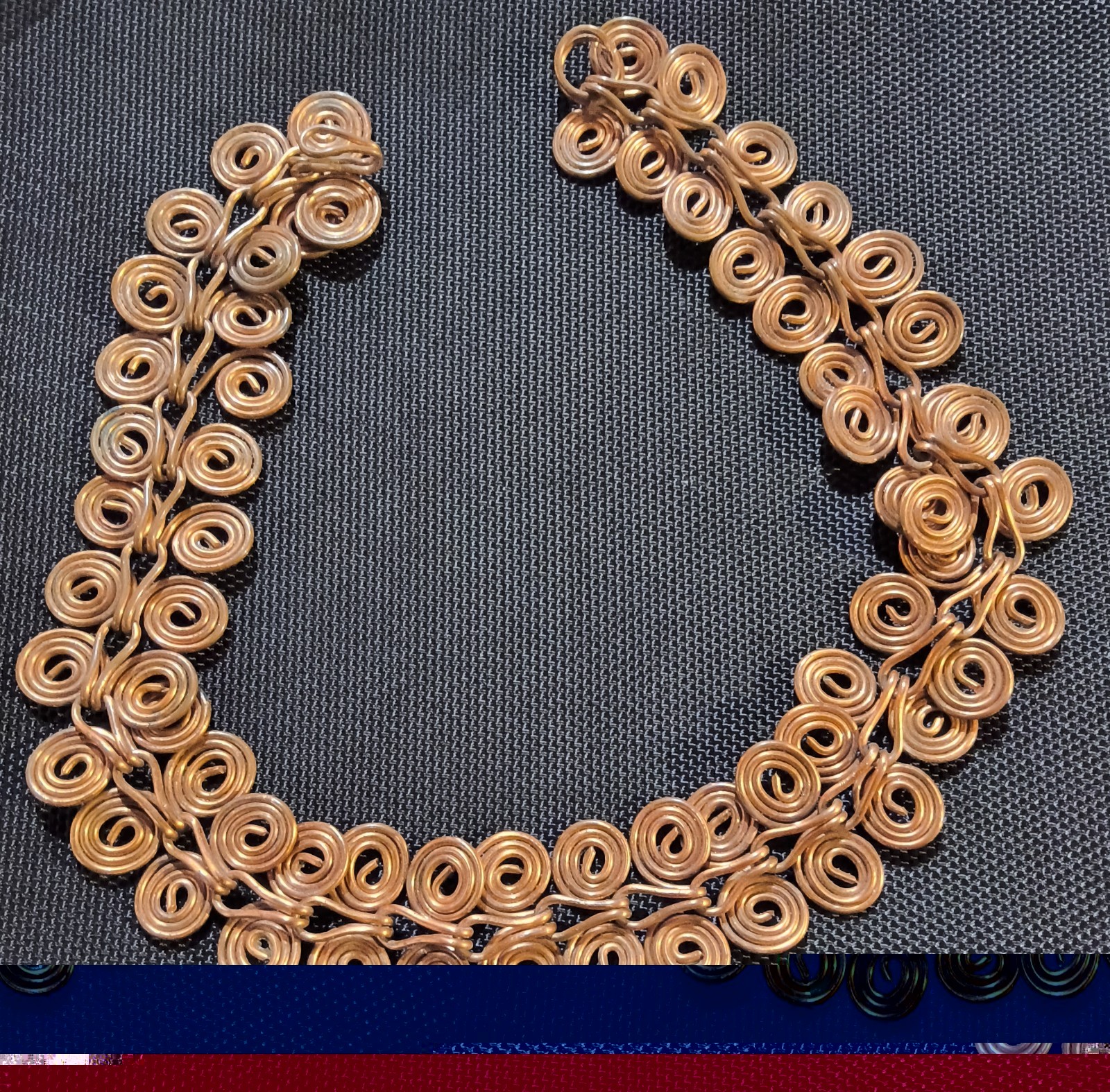 Ancient Egyptian Copper Coil Style Necklace - 18" - 86 Grams - Handcrafted