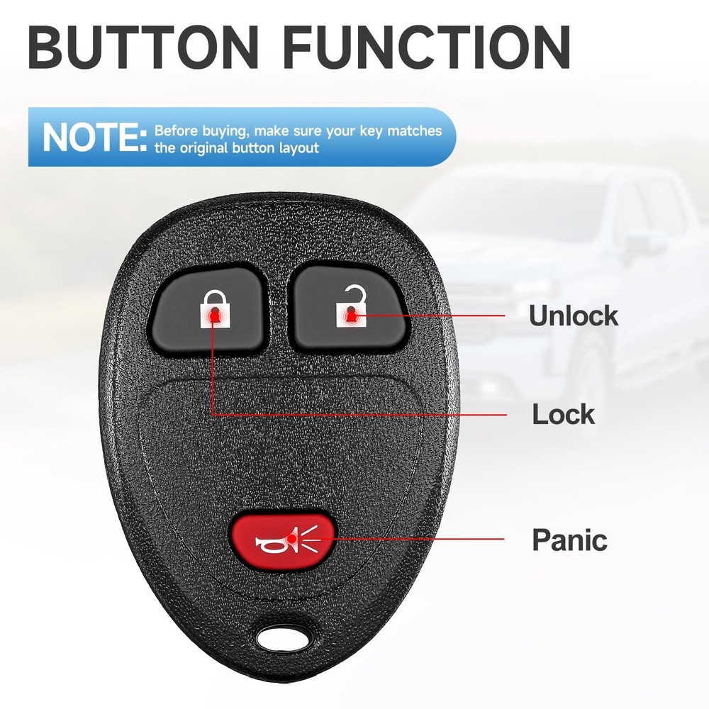 2 PCS Keyless Entry Key Fob Replacement Fits for Chevy 2-Pack, Black