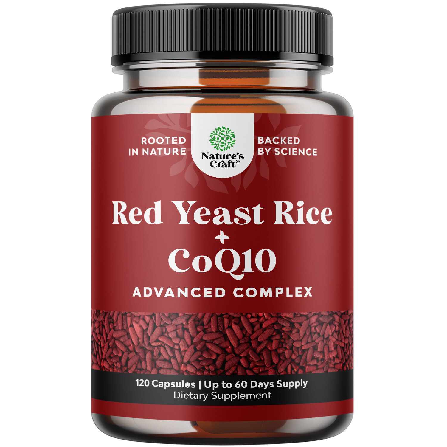 Red Yeast Rice with CoQ10 Supplement Extra Strength Non-GMO Citrinin-Free 120ct